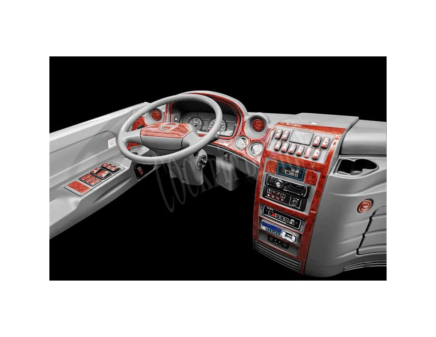 Isuzu Novo 09.09-12.11 3M 3D Interior Dashboard Trim Kit Dash Trim Dekor 4-Parts