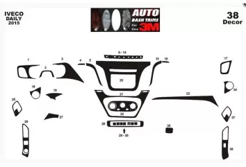 Iveco Daily 07.2014 3M 3D Interior Dashboard Trim Kit Dash Trim Dekor 38-Parts