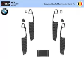 BMW 3er E46 04.98-12.04 3D Innenausstattung Armaturenbrett Trim Kit Dash Trim Dekor 11-teilig