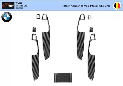 BMW 3 Reeks E46 04.98-12.04 3D Interieur Dashboard Trim Kit Dash Trim Dekor 11-Delen