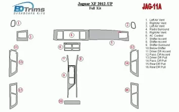 Jaguar XF 2012-UP Full Set Cruscotto BD Rivestimenti interni