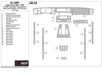 Jaguar XJ6 1983-1987 Ensemble Complet, Boîte automatique BD Kit la décoration du tableau de bord - 6 - habillage decor de tablea