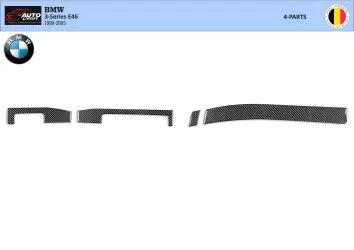 BMW 3er E46 04.98-12.04 3D Innenausstattung Armaturenbrett Trim Kit Dash Trim Dekor 4-Teilig