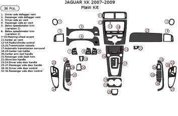 Jaguar XK 2007-2009 Full Set Interior Dash Trim Kit 36 Parts