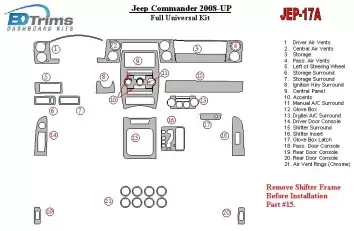 Jeep Commander 2008-UP Full Universal Set Interior BD Dash Trim Kit