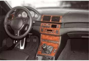 BMW 3 Series E46 Compact 04.98 - 12.04 3D Inleg dashboard Interieurset aansluitend en pasgemaakt op he 19 -Teile