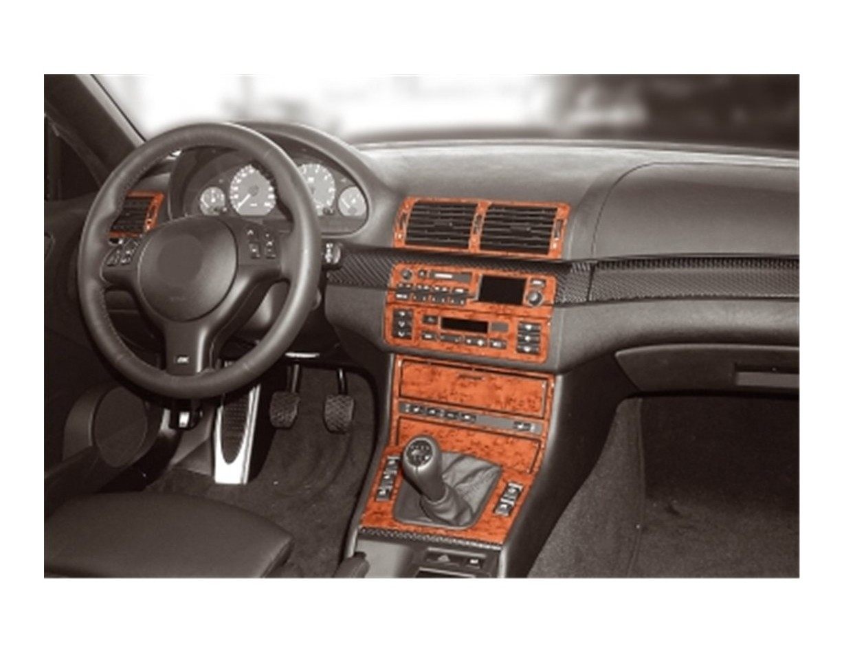 BMW 3er E46 Compact 04.98-12.04 3M 3D Innenverkleidung Dashboard Trim Kit Dash Trim Dekor 19-teilig