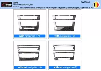 BMW 3 Series E90 2005-2011 3D Interior Dashboard Trim Kit Dash Trim Dekor 2-Parts