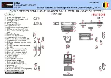 BMW 3er E90 2005-2011 3D Innenausstattung Armaturenbrett Trim Kit Dash Trim Dekor 39-Parts