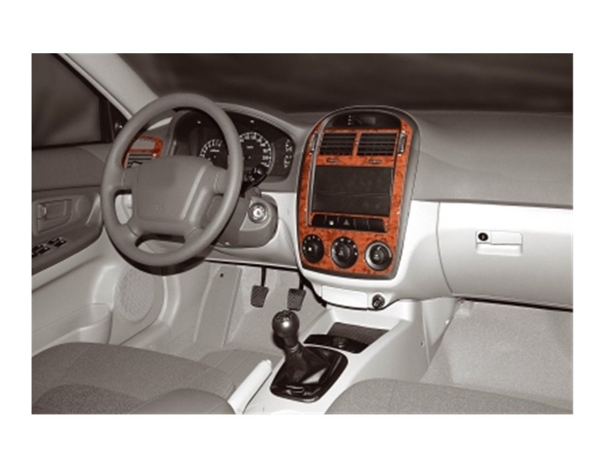 Kia Cerato LX HB 04-07 Kit la décoration du tableau de bord 7-Pièce - 1 - habillage decor de tableau de bord