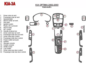 Kia Optima 2002-2003 Automatic Gearbox BD innenausstattung armaturendekor cockpit dekor - 2- Cockpit Dekor Innenraum
