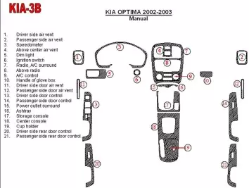 Kia Optima 2002-2003 Manual Gearbox BD innenausstattung armaturendekor cockpit dekor - 2- Cockpit Dekor Innenraum