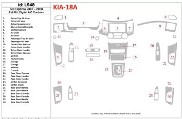 KIA Optima 2007-2008 Full Set, Automatic AC Control BD Interieur Dashboard Bekleding Volhouder