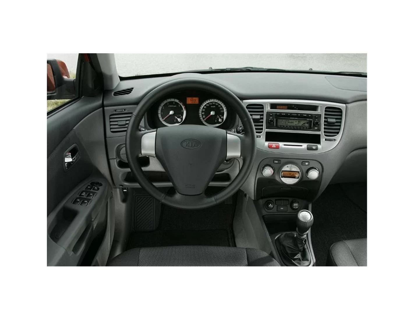 Kia Rio 11.06 - 12.10 Kit Rivestimento Cruscotto all'interno del veicolo Cruscotti personalizzati 5-Decori