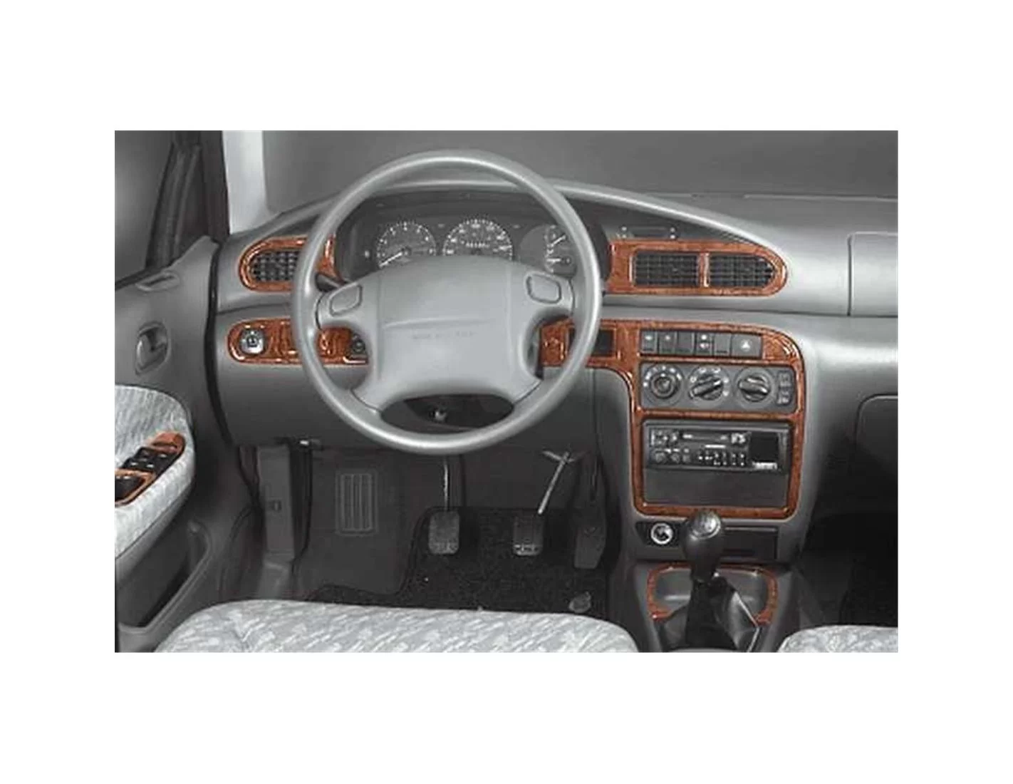 Kia Sephia 06.1995 Kit Rivestimento Cruscotto all'interno del veicolo Cruscotti personalizzati 16-Decori