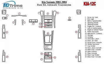 KIA Sorento 2003-2004 Basic Set, Automatic Gear Interior BD Dash Trim Kit