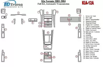 Kia Sorento 2003-2004 Full Set, Automatic Gear Interior BD Dash Trim Kit