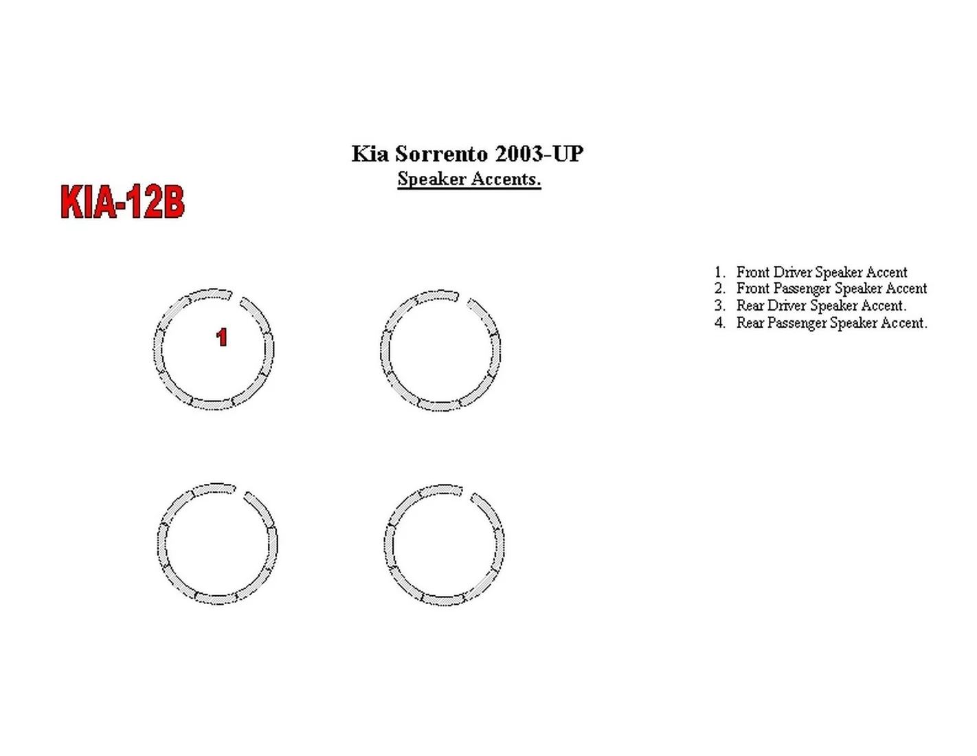 KIA Sorento 2003-UP Speaker Accents Interior BD Dash Trim Kit