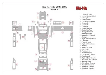 Kia Sorento 2005-2006 Full Set Interior BD Dash Trim Kit