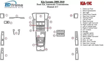 KIA Sorento 2008-2010 Grundset, Automatic Gear, Without Heated Seats BD innenausstattung armaturendekor cockpit dekor - 2- Cockp