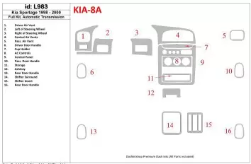 Kia Sportage 1998-2000 Full Set, Automatic Gear Interior BD Dash Trim Kit