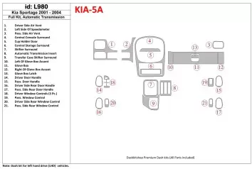 Kia Sportage 2001-2005 Full Set Interior BD Dash Trim Kit