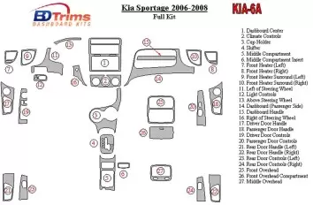 Kia Sportage 2006-2008 Full Set Interior BD Dash Trim Kit