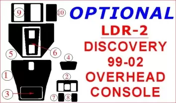 Land Rover Discovery 1999-2002 Overhead Console Interior BD Dash Trim Kit