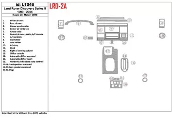 Land Rover Discovery 1999-2004 Basic Set, OEM Compliance Interior BD Dash Trim Kit