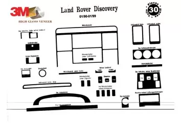 Land Rover Discovery I 90-98 Mittelkonsole Armaturendekor Cockpit Dekor 30-Teilige - 2- Cockpit Dekor Innenraum