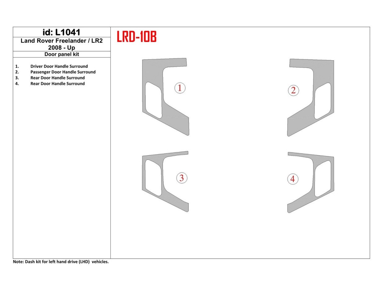 Land Rover Freelander 2 2008-UP Door panels BD Interieur Dashboard Bekleding Volhouder
