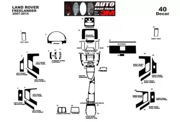 Land Rover Freelander2007-2015 3D Inleg dashboard Interieurset aansluitend en pasgemaakt op he 40-Teile