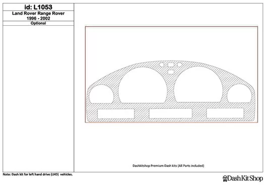 Land Rover Range Rover 1996-2002 Cluster, 1 Pc Cruscotto BD Rivestimenti interni