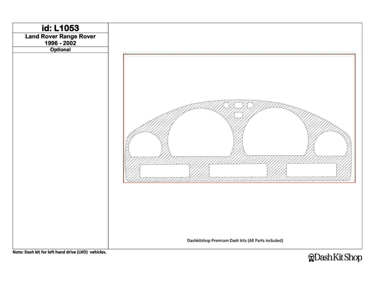 Land Rover Range Rover 1996-2002 Cluster, 1 Pc BD Interieur Dashboard Bekleding Volhouder