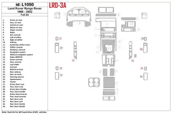 Land Rover Range Rover 1996-2002 Ensemble Complet, OEM Compliance, 26 Parts set BD Kit la décoration du tableau de bord - 2 - ha