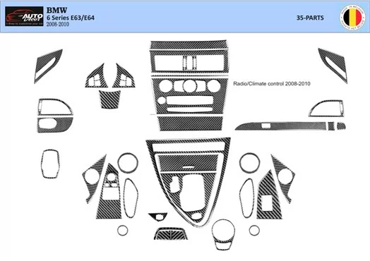 BMW 6-Series E 63 2008-2010 Kit la décoration du tableau de bord 34-Pièce - 1 - habillage decor de tableau de bord