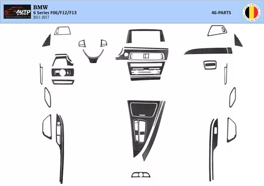 BMW 6-Series F12 F13 2011-2017 Kit la décoration du tableau de bord 46-Pièce - 1 - habillage decor de tableau de bord