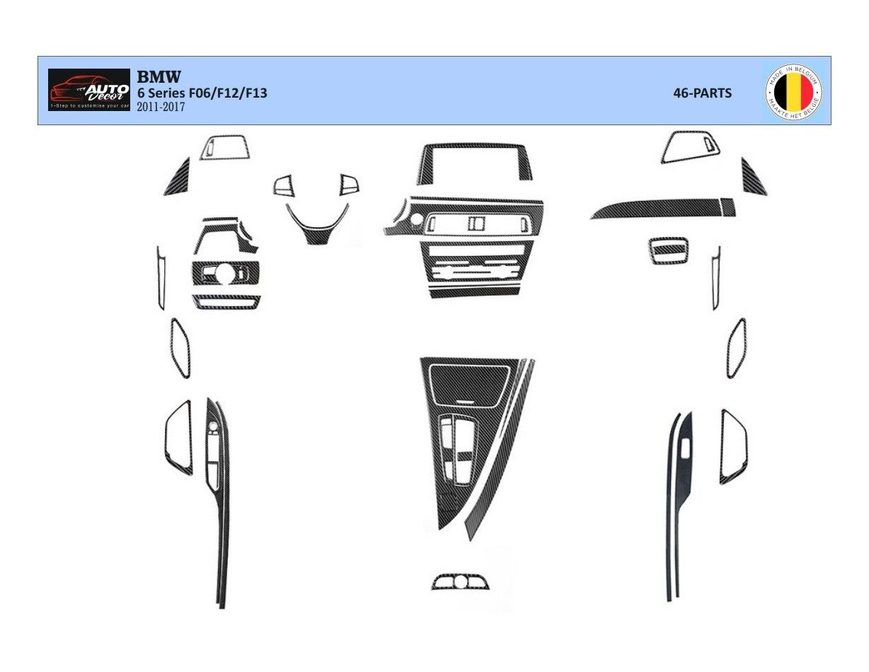 BMW 6-Series F12 F13 2011-2017 Mittelkonsole Armaturendekor Cockpit Dekor 46-Teilige - 1- Cockpit Dekor Innenraum