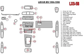 Lexus ES 1994-1996 Full Set, OEM Compliance BD Interieur Dashboard Bekleding Volhouder