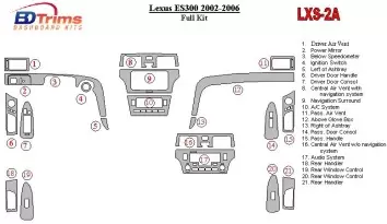 Lexus ES 2002-2006 Full Set Interior BD Dash Trim Kit