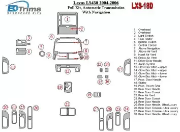 Lexus LS 2004-2006 Full Set, Automatic Gear, With Navigation BD Interieur Dashboard Bekleding Volhouder