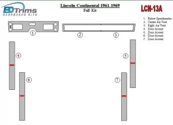 Lincoln Continental 1961-1969 BD innenausstattung armaturendekor cockpit dekor