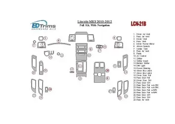 Lincoln MKS 2010-2012 Voll Satz, With NAVI BD innenausstattung armaturendekor cockpit dekor