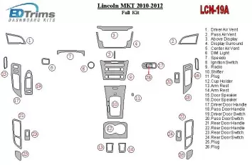 Lincoln MKT 2010-2012 Ensemble Complet BD Décoration de tableau de bord