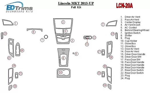 Lincoln MKT 2013-UP Voll Satz BD innenausstattung armaturendekor cockpit dekor