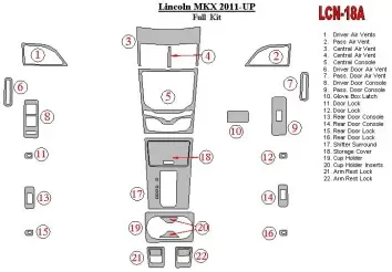 Lincoln MKX 2011-UP Voll Satz BD innenausstattung armaturendekor cockpit dekor