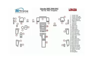 Lincoln MKZ 2010-2012 Full Set, With NAVI BD Interieur Dashboard Bekleding Volhouder