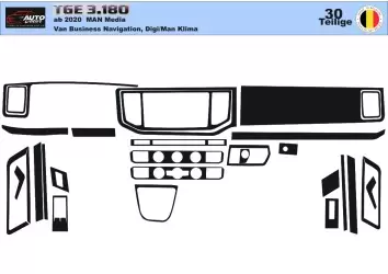 MAN TGE 2021 3D Interior Dashboard Trim Kit Dash Trim Dekor 29-Parts