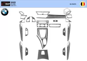 BMW X1 E84 2009–2015 NAVI 3D Inleg dashboard Interieurset aansluitend en pasgemaakt op he 30-Teile