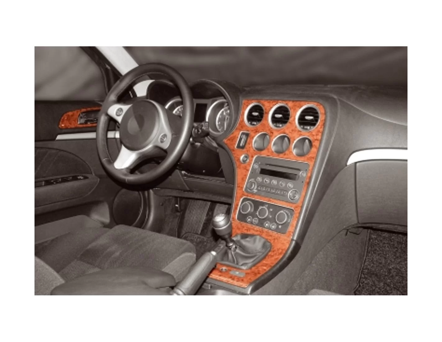 Alfa Romeo 159 09.2005 3M 3D Interior Dashboard Trim Kit Dash Trim Dekor 8-Parts